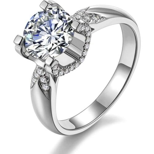 Huitan New Luxury Round Zirconia Women Wedding Rings AAA CZ Gorgeous Female Engagement Proposal Ring Fine Gift Fashion Jewelry