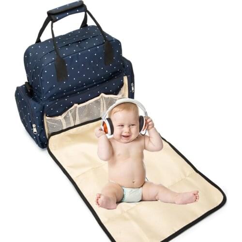2 in 1 Fashion Diaper Bag Multifunctional Folding Baby Mommy Travel Backpack Portable Large Capacity Nappy Maternity Bag 2021