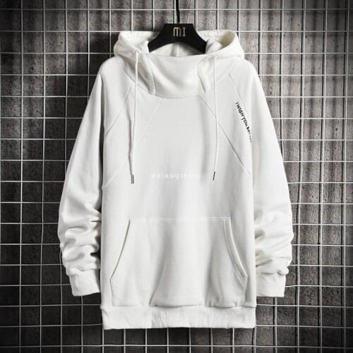 Mens Spring Autumn Japanese Style Black Hooded Sweatshirt 2021 Classic Fashion Fleece Hip-hop Skateboard Street Casual Jacket