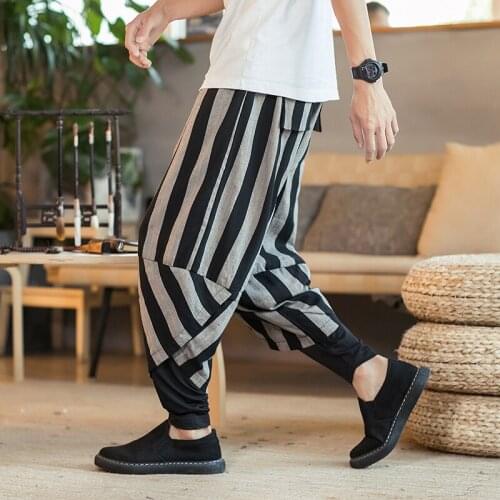 Men Harem Pants 2019 Mens Casual Balck Striped Pants Man Streetweaer Fashions Harajuku Autumn Sweatpants Joggers
