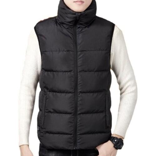 Mens Smart Constant Temperature Heating Vests Coat USB Safe Battery Warm Men Vest Casual Solid Color Sleeveless Mens Waistcoat