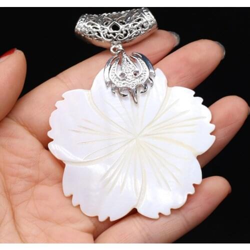 Natural Shell Pendant Flower shape Mother of Pearl Exquisite charms For jewelry making DIY Necklace earring accessories