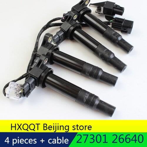 For genuine original (4 pcs + cable) Ignition Coil For Accent Rio L4 1.6 UF499 2730126640 Engine Ignition Coil 27301 26640