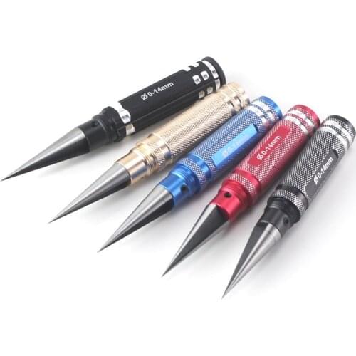 Holesaw 0-14mm Hole Opener Round/Hexagonal Reamer Taper Nicker Underreamer Hole Saw Drill Tools for RC Mini 4WD Car/Airplane DIY