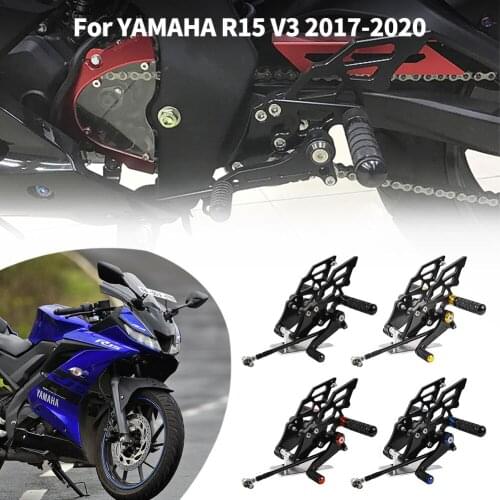 Footpegs Footrest For Yamaha YZF R15 V3 2017 2018 2019 2020 Rider Motorcycle Footrests Aluminum Rearset Rear Footpeg Foot Pegs