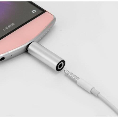 Portable Aluminum Alloy Type-c to 3.5mm Jack Earphone Audio Converter Adapter