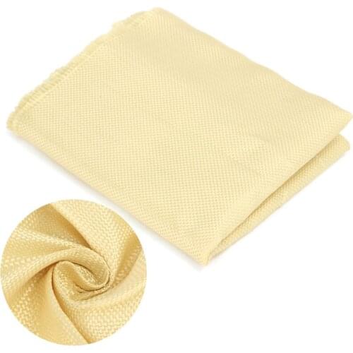 Durable 200gsm Woven Kevlar Fabric Aramid Fiber Cloth Plain Color Yellow Twill Linear Density 1100 D DIY Crafts 100x30cm