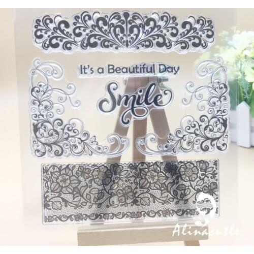 CLEAR STAMPS Metal Beautiful day Vintage Scrapbook Handmade Card Album Paper Craft Rubber Transparent Silicon Stamp AlinaCraft