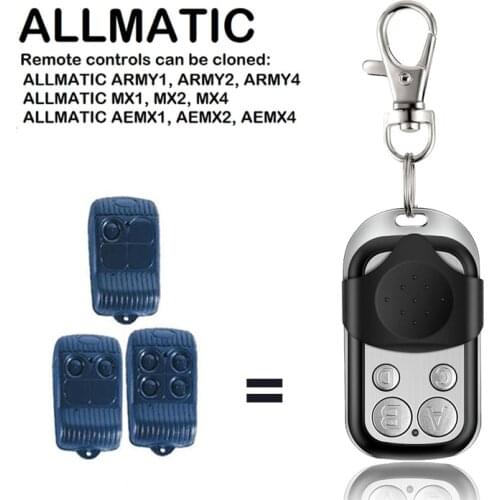 For ALLMATIC AEMX1 AEMX2 AEMX4 EUROPE AUTO ARMY2 ARMY1 ARMY4 MX1 MX2 MX4 Garage Remote Control Clone 433.92MHz ALLMATIC Pilot
