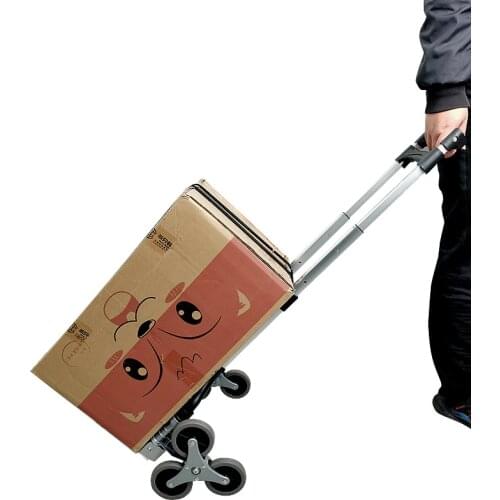Stair Climbing Hand Trucks Folding Hand Truck Aluminum Alloy Folding All Terrain Lightweight Hand Truck 3 Tires