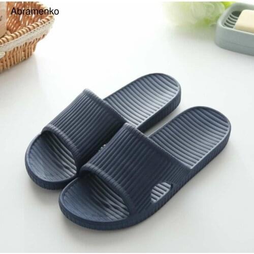 New Women Home Slippers Summer Non-slip Indoor Bathroom Sandals EVA Flat Shoes Women Men Flip Flops Slides Size 36-45