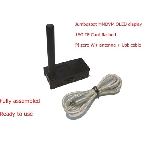 Assembled JUMBOSPOT MMDVM Hotspot QSO Support P25 DSTAR DMR YSF NXDN + Raspberry pi zero w +OLED +Antenna + 16G SD card + Case