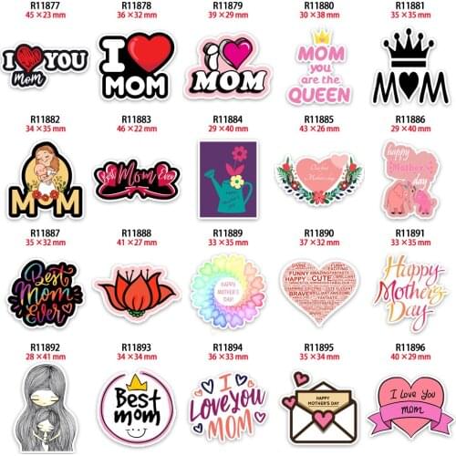 Happy Mothers Day Resin Planar Easter Cabochon Printed 10pcs/lot for Earring Keychains Hair Bow