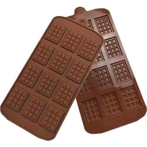 Silicone Mini Chocolate Block Bar Mould Mold Ice Tray Cake Decorating Baking Cake Jelly Candy Tool DIY Molds Kitchen Tool 12Cell
