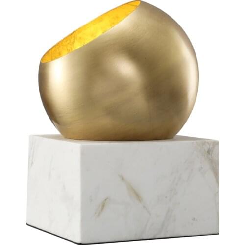 Modern minimalist marble copper table lamp bedroom bedside lamp retro desk personalized decorative lamps