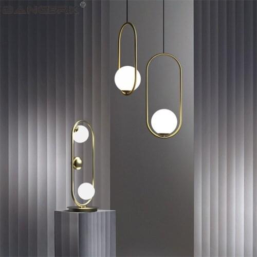 Nordic Design Loft Lamps Modern LED Pendant Lamp Iron Glass Ball Hanging Lights Pendant Lighting Home Decor Luminaire Fixtures