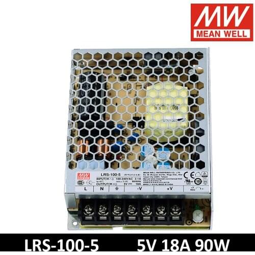 Mean Well LRS-100-5 85-264VAC TO DC 5V 18A 90W Single Output Switching Power Supply Meanwell Led Driver