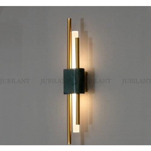 Postmodern Marble LED Light Luxury Wall Lamp Hotel Living Room Background Wall Aisle Creative Staircase Bedroom Bedside Lights L