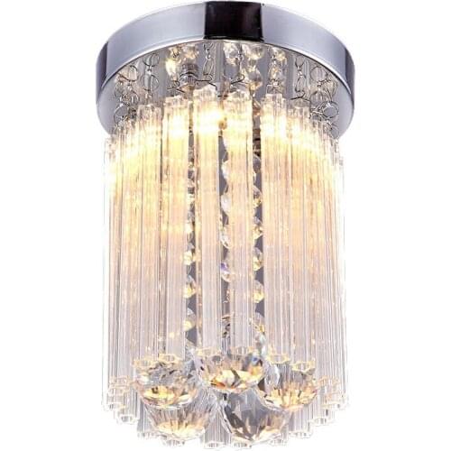 Three simple and modern LED circular creative warm small crystal lamp bedroom study entrance corridor home ceiling lamp lighting