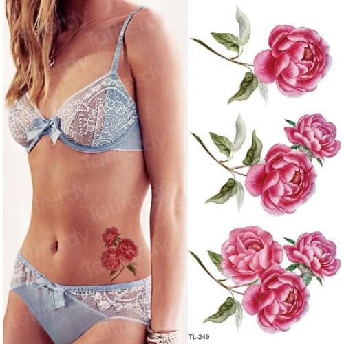 Temporary tattoo sticker flower tatouage rose waterproof temporary tattoos for girls unique flower tattoos body art stickers