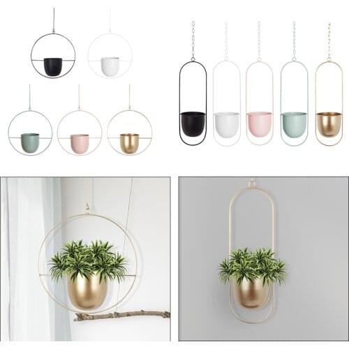 Metal Plant Hanger Chain Hanging Basket Flower Pot Plant Holder Garden Balcony Dropshipping Swinging Flower Basket Decor Holder