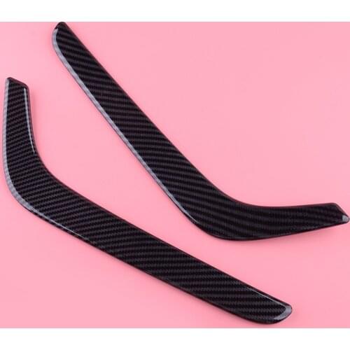 1 Pair Front Fog Light Lamp Eyebrow Trim Moulding Carbon Fiber Style Black ABS Fit for Honda CRV 2017 2018 2019 2020