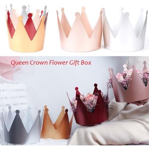 1 Pieces Creative Queen Crown Waterproof Rose Box Bouquet Box Home Art Birthday Gift Box