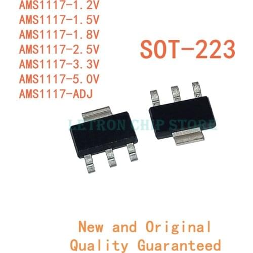 10PCS IC REG LIN AMS1117 1.2V 1.5V 1.8V 2.5V 3.3V 5V ADJ SOT223 SOT-2231117 LM1117 Voltage Regulator Kit