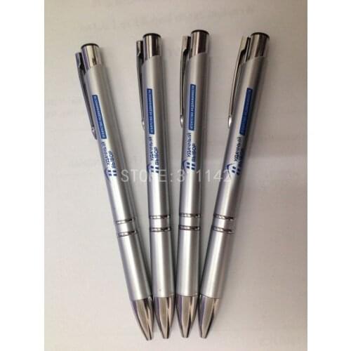 1000 custom silver ballpoint pens print personal logo advertising pen with logo ballpoint pen manufacturer plastic promotion pen