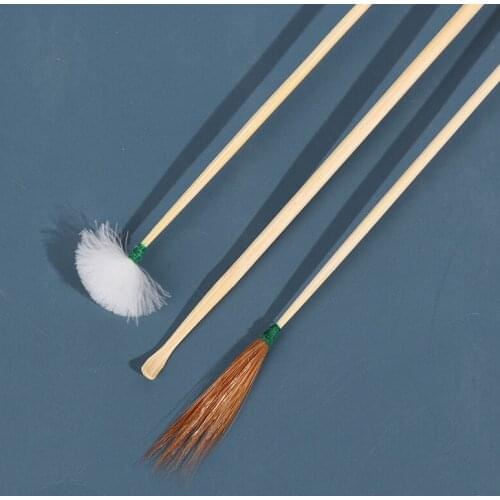 3Pcs Bamboo Feather Earpick Wax Remover Curette Ear Dig Spoon Cleaner Stick