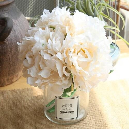 5 Heads Artificial Silk Peony Flowers Fake Flowers Hydrangea for Home Wedding Party Valentines day Decoration