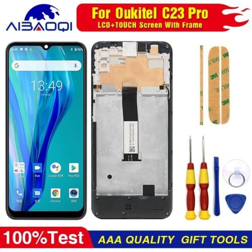 6.53 Inch For Oukitel C23 Pro Touch Screen + 720*1600 LCD Display Assembly + Frame Replacement Android 10.0 Phone