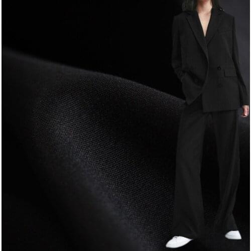 White waxberry 44momme Black Thicken Silk Wool Fabrics Garment Materials Autumn Women Suit Jacket DIY Sewing Tailor Freeshipping