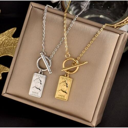 316L Titanium stainless steel No fading chain Upscale jewelry double goodluck Necklace fashion charm Light luxury gift women