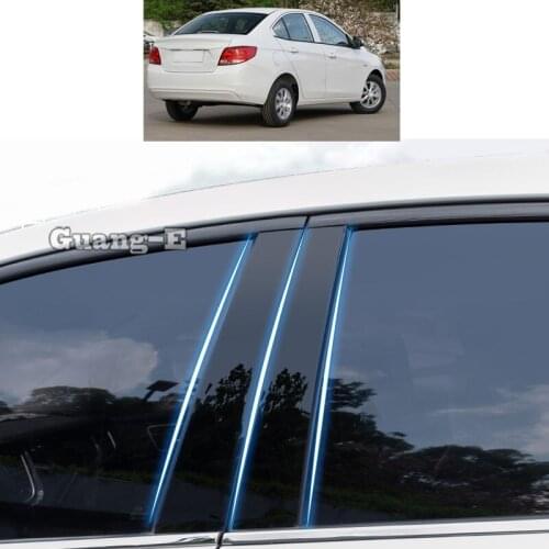 For Chevrolet Sail 3 2015 2016-2018 Car PC Material Pillar Post Cover Door Trim Window Piano Black Molding Sticker Plate Parts