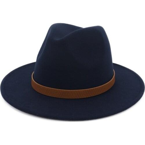 Womens Felt Hat Winter Fedora Hat Women Imitation Woolen Classic British Autumn Laday Jazz Streetwear Felt Hats for Men
