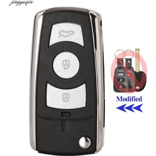 Jingyuqin 10X Modified Flip Remote Car Key Case Shell For Hyundai Elantra Santa FE Atos Trajet Celesta Kia Cerato Middle Groove