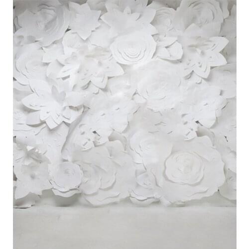 5x7ft White Paper Flowers Photography Backdrops Photo Props Studio Background