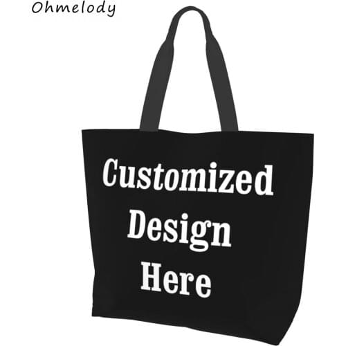 Customized Image/Logo/Name Womens Shoulder Handbags Tote Beach Bag Shopping Bags for Ladies Large Travelling Totes