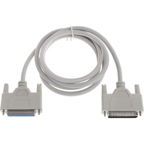 Printer Cable DB25 Male to Female 25 Pin Extension Line Parallel Port Computer 1.5m