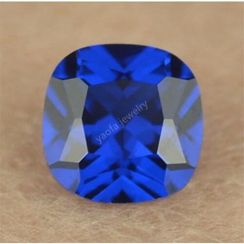 Hot Sale 3x3~12x12mm 112# Deep Blue Color Gems Cushion Shape Princess Cut Lab Synthetic Spinel Loose Stone For Jewelry Accessory