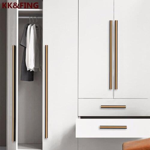 KK&FING Black Gold Aluminum Alloy Kitchen Cabinet Pulls Drawer Knobs Furniture Cupboard Cabinet Handles Hardware accessories