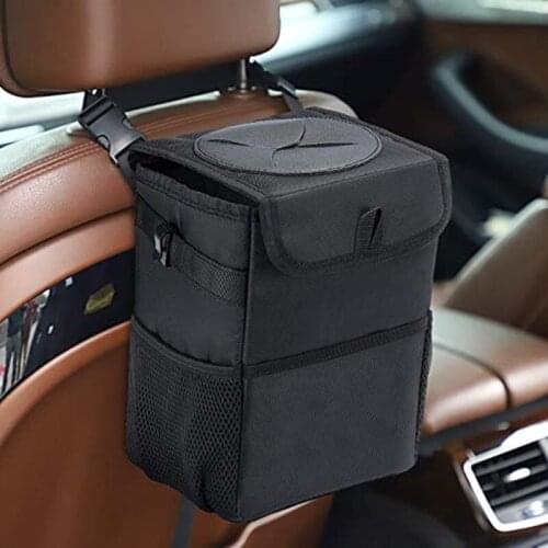 Multifunctional waterproof folding car supplies car trash can, seat back hanging storage box storage bag