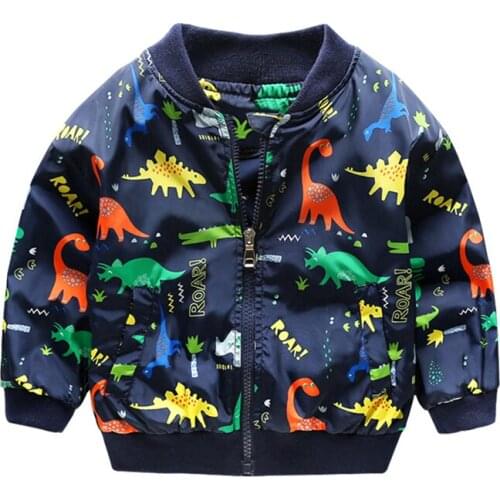 Fashion Baby Boys girls Autumn spring Clothes Cool Dinosaur Toddler Clothes Children Cartoon Outerwear & Coats