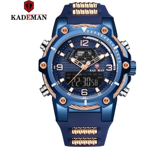 Fashion Mens Sport Quartz Watch Men Multifunction Waterproof Luminous Wristwatch Men Dual Dispay Clock Horloges Mannen