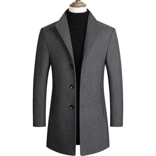 Men Wool Blends Coats Autumn Winter New Solid Color High Quality Mens Wool Jacket Luxurious Brand Clothing