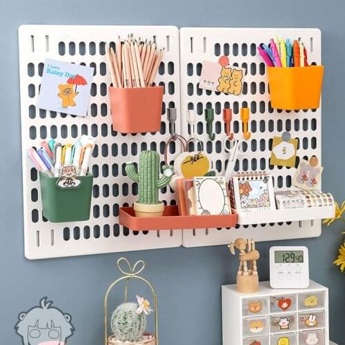 Hole Board Wall Shelf Home Decor Home Office Storage Hooks Storage Rack Make Up Organizers Dorm Room Essentials Room Organizer