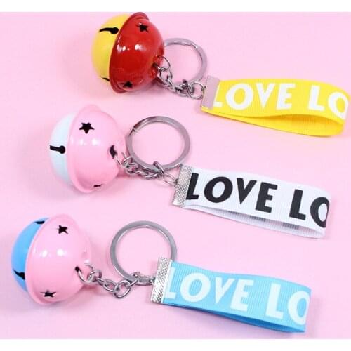 New Fashion Cute Bell Key Rings Birthday Gift Key Ring Key Chain Creative Car Bag Phone Key Ring for Kids Birthday Party Favors