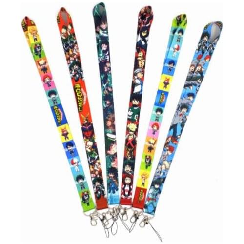 New 30 pcs Anime My Hero Academia Boku No Hero Academia Cello Phone Key Chain Neck Strap Keys Lanyards