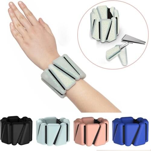 2lbs New Yoga Fitness Exercise Velcro Triangle Silicone Adjustable Ankle Wrist Protector Weight Bracele Jogging Sports Wristband